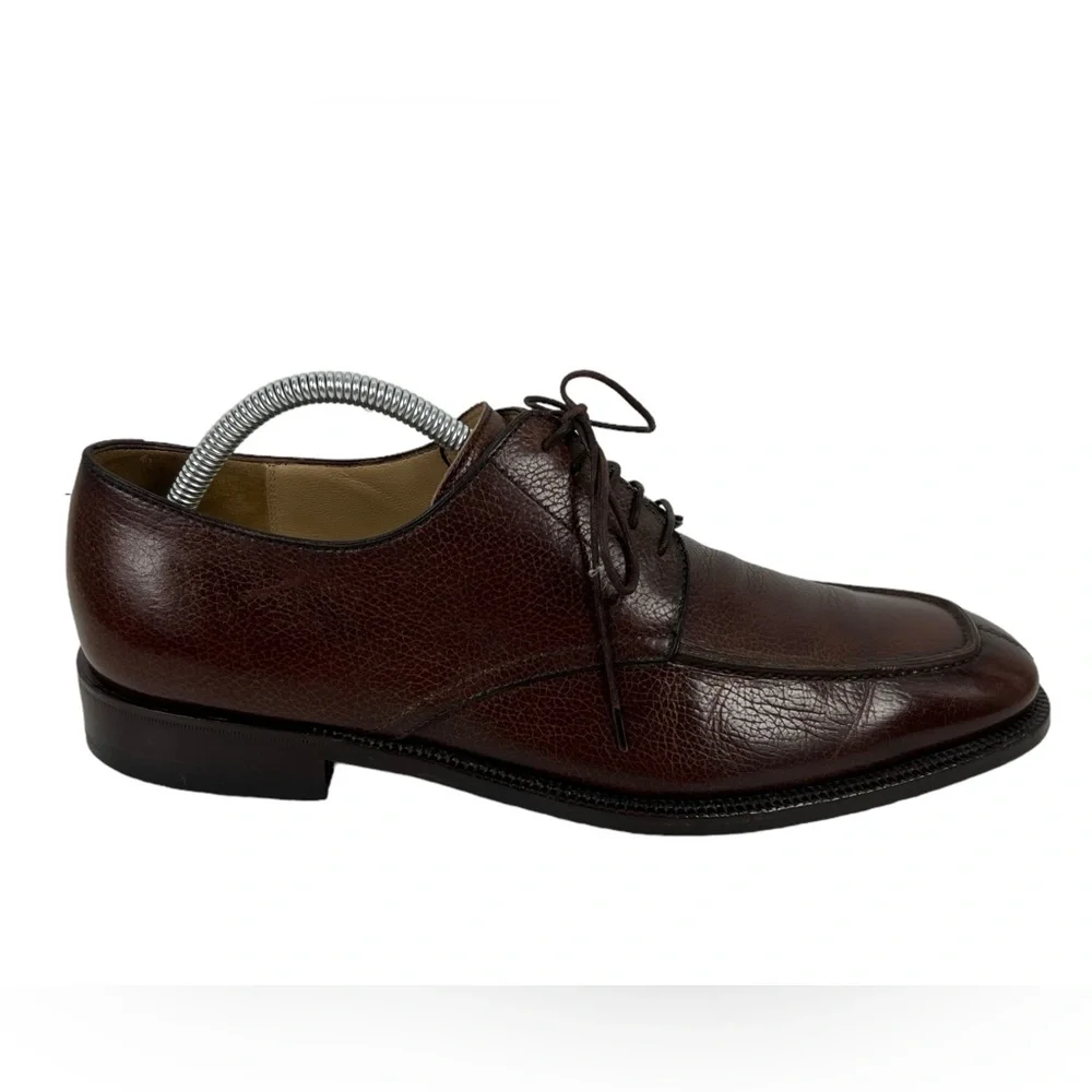 Salvatore Ferragamo Brown Leather Split Toe Shoes Mens Size US 9.5 D Casual